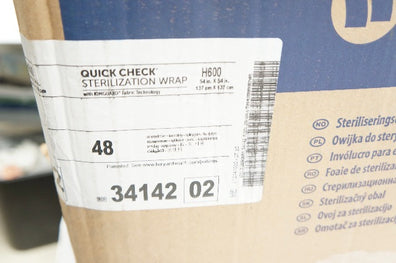 Halyard 34142 Quick Check H600 Sterilization Wrap 54inch x 54inch - Case of 48
